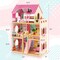 Pink Pine Wood MDF Dollhouse with Furniture Set and Balcony Playhouse